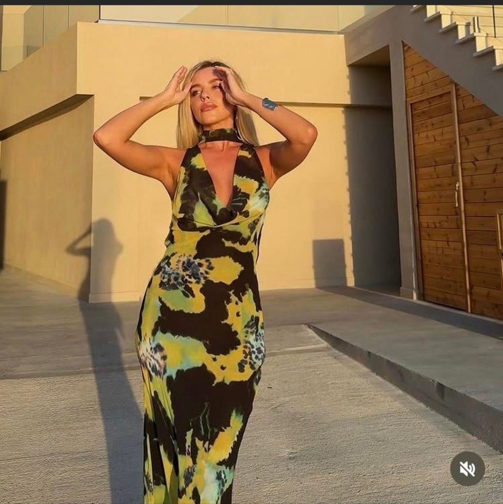 ZARA FOULARD PRINT LONG DRESS SIZE XS - Picture 7 of 12